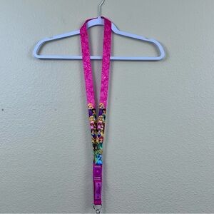 Disney Princess Pink Lanyard Pin Collection Detachable Key Holder